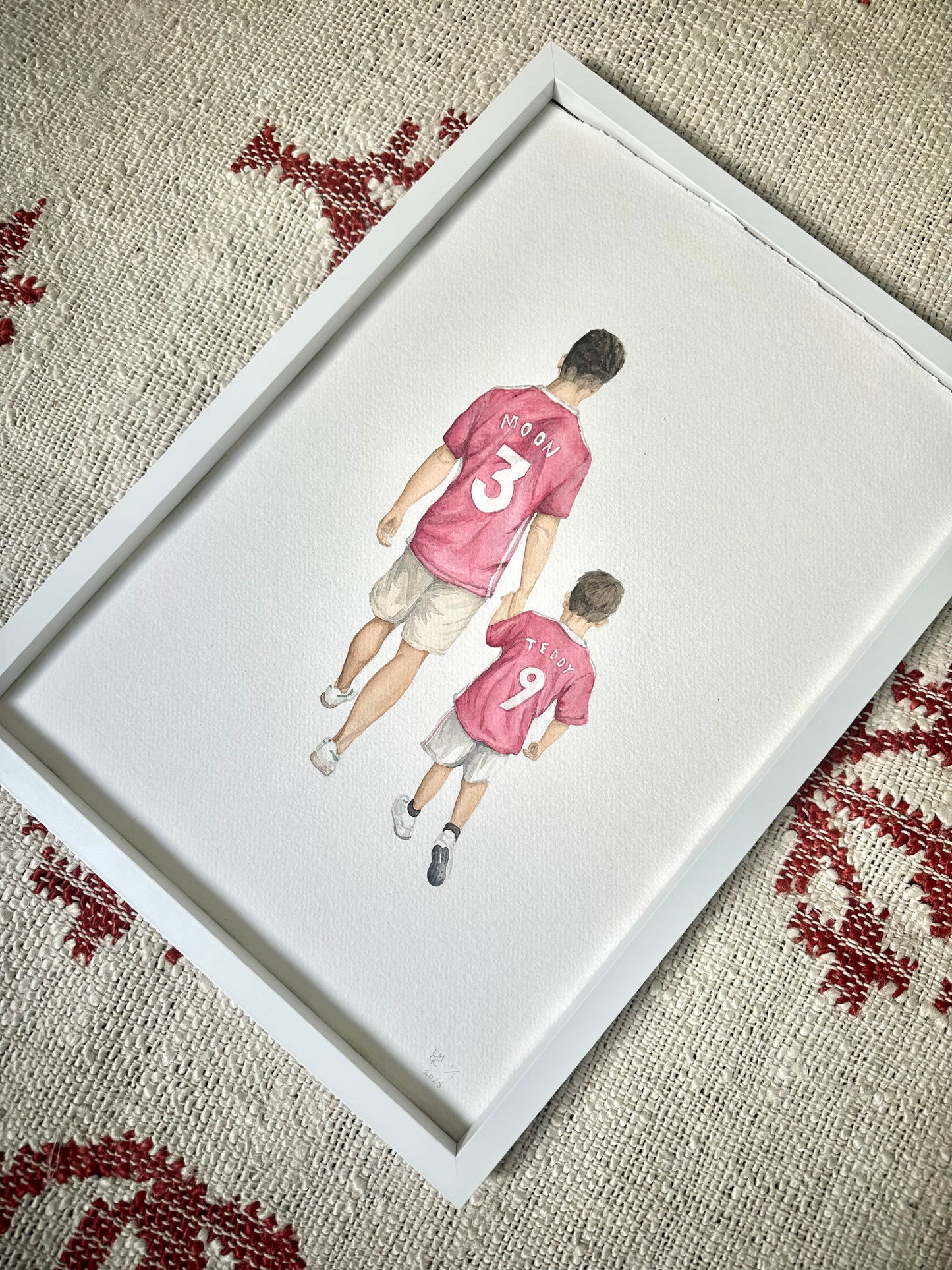 Bespoke football fan portrait | Sentimental keepsake watercolour artwork