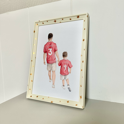 Bespoke football fan portrait | Sentimental keepsake watercolour artwork