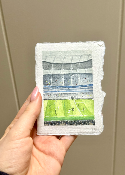 Miniature hand-painted Tottenham Hotspur Stadium scene #1 | Football artwork