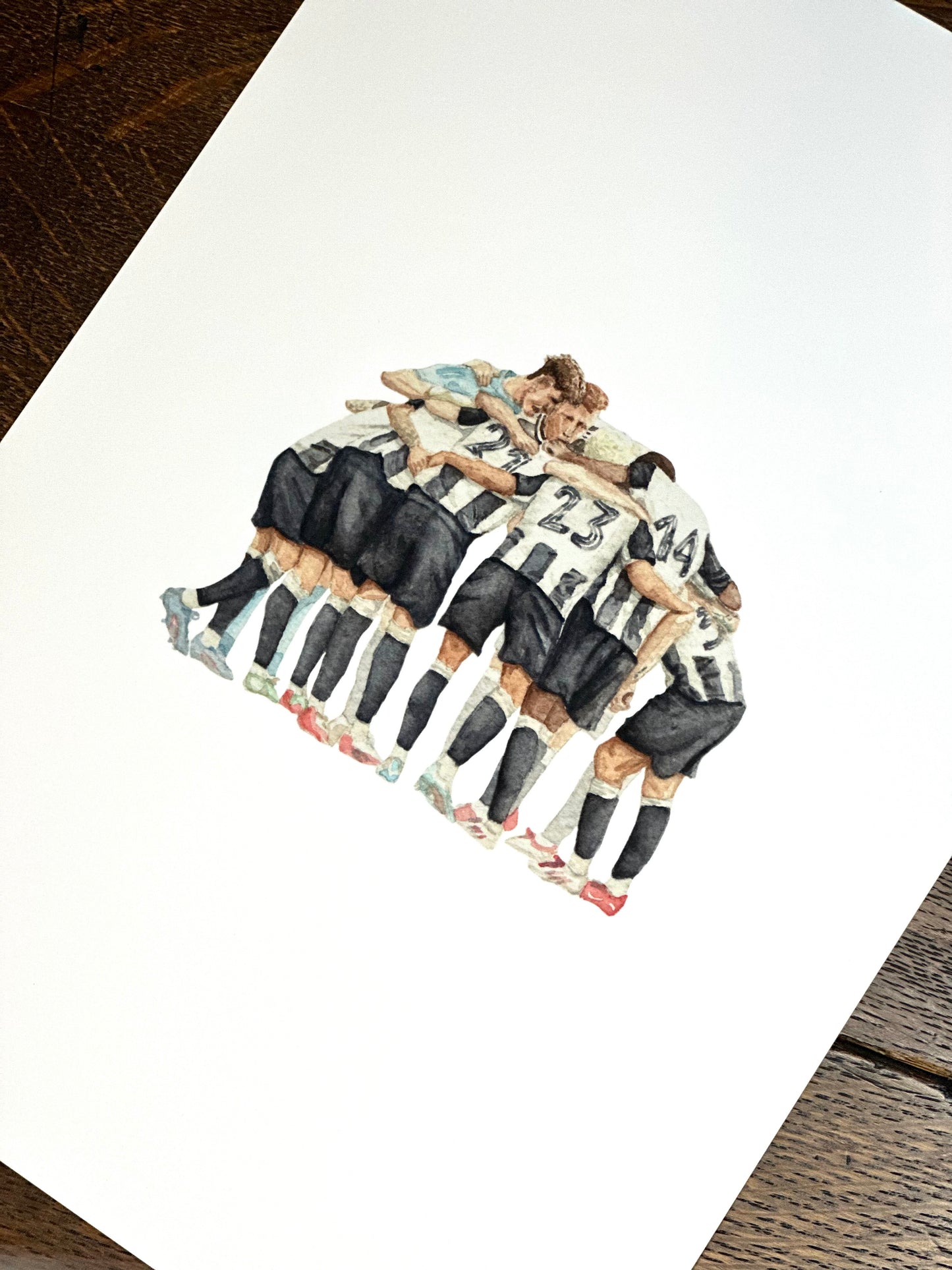 Newcastle United Carabao Cup Winners 2025 team huddle | Football print