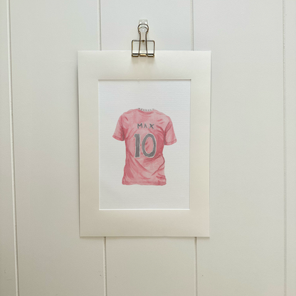 Bespoke 'True colours' personalised football shirt watercolour | Football artwork