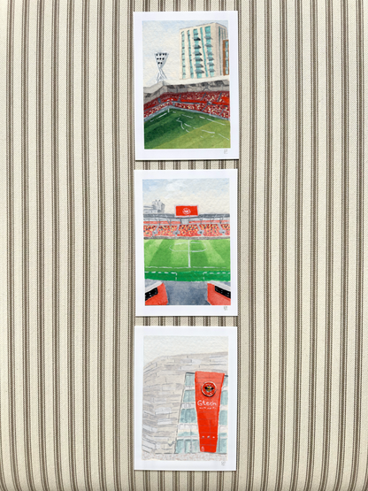 Miniature stadium scene prints - Brentford Gtech Community Stadium | Football prints