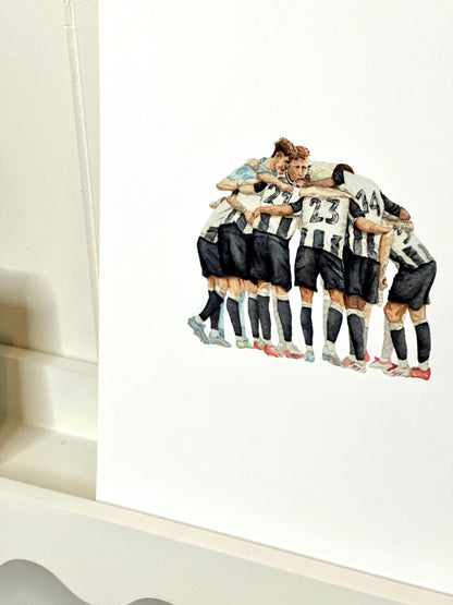 Newcastle United Carabao Cup Winners 2025 team huddle | Football print