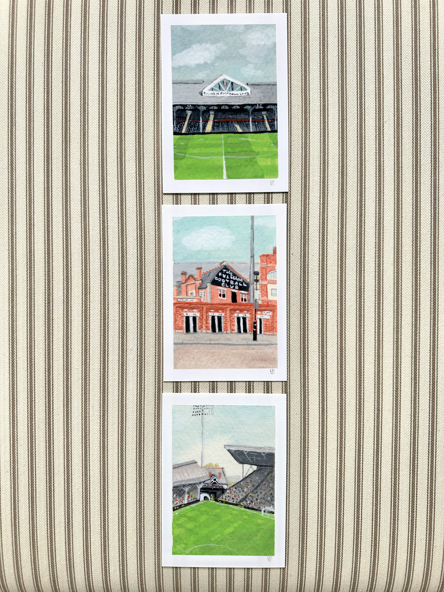 Miniature stadium scene prints - Fulham Craven Cottage Stadium | Football prints