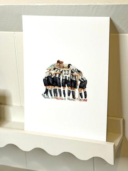 Newcastle United Carabao Cup Winners 2025 team huddle | Football print