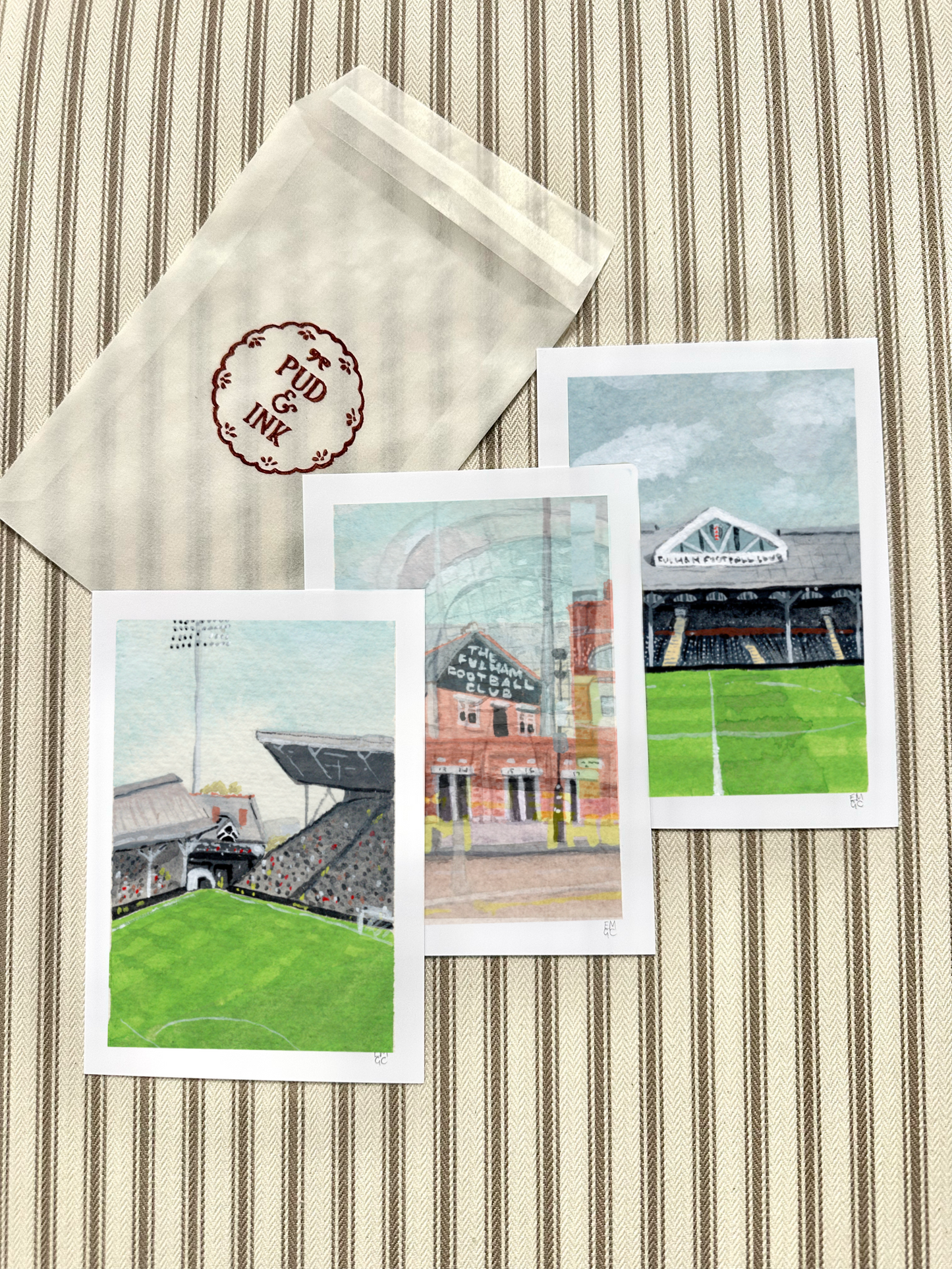 Miniature stadium scene prints - Fulham Craven Cottage Stadium | Football prints