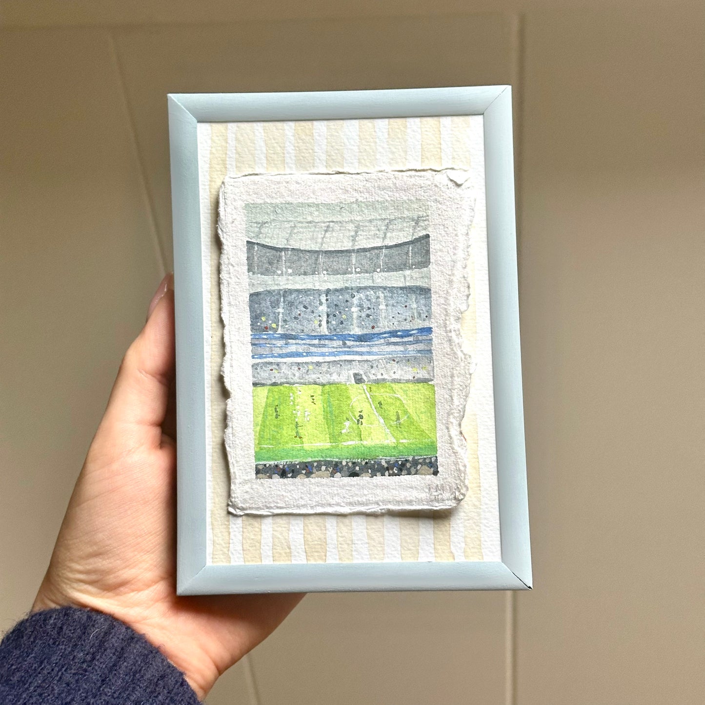 Miniature hand-painted Tottenham Hotspur Stadium scene #1 | Football artwork